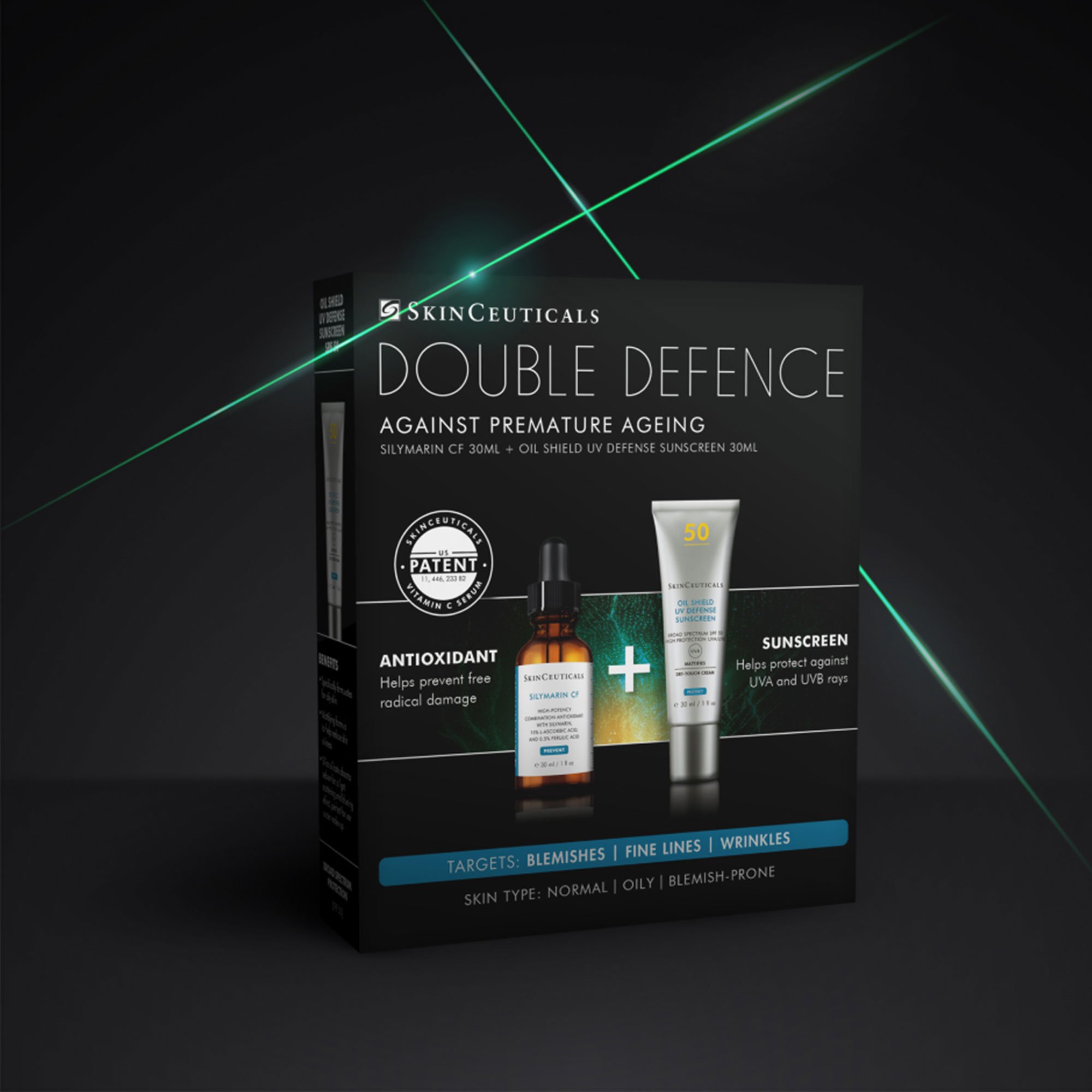 SkinCeuticals Double Defence Silymarin CF Kit for Oily + Blemish-Prone ...